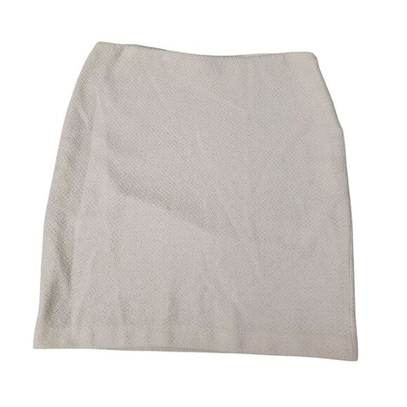 St. John Pencil Skirt Womens 16 Ivory Wool Rayon Blend Silk Lined Mini Stretch - Picture 1 of 8
